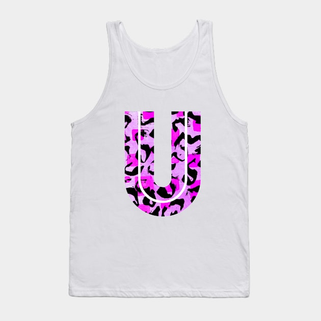 Letter U Watercolour Leopard Print Alphabet Tank Top by Squeeb Creative